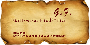 Gallovics Fidélia névjegykártya